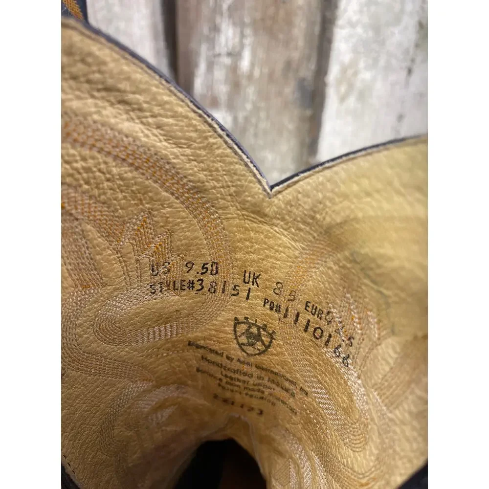 Ariat International Men's Hexcel ProRoper Bright Camel Navy Shaft US 9.5